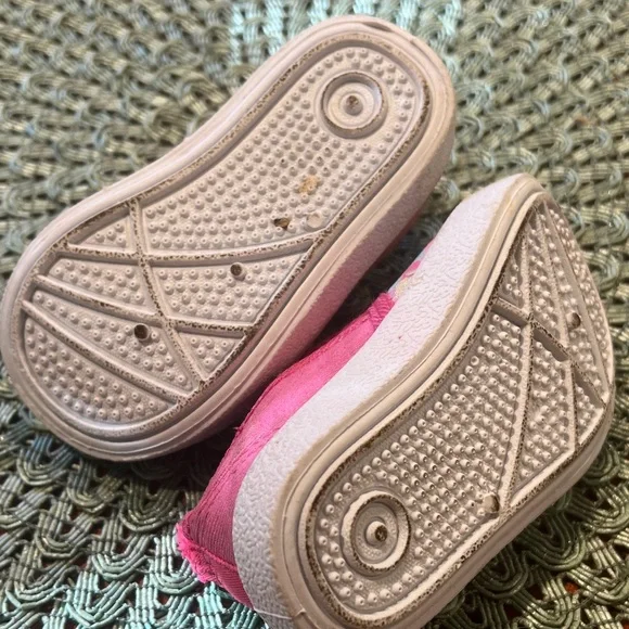 Laura Ashley size 3 Pink and Blue Checkered Kids Sneakers. Worn once - Picture 2 of 4